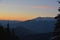 Romanian sunset landscape over Bucegi Mountains