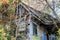 Romanian traditional wooden clay house abandoned