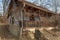 Romanian traditional wooden clay house abandoned
