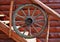 Romanian wooden wheel decoration detail