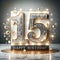 Romantic 15th Birthday Number in Dreamy Golden Light