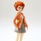 Romantic Academia Crochet Doll With Orange Hair And Grey Shirt