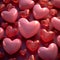 Romantic ambiance Hearts background, 3D rendering, symbolizing love and friendship