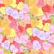 Romantic background with heart shaped candy.