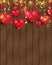 Romantic background with hearts and confetti