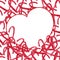 Romantic background red hearts on white background romance love abstract