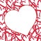 Romantic background red hearts on white background romance love abstract