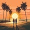 Romantic Beach Getaway: Couple Holding Hands at Sunset