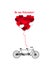 Romantic bicycle heart background