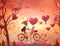 Romantic Bicycle Ride: Skeletons Amidst Heartfelt Halloween Delight