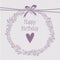 Romantic birthday card with lavender wreath