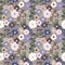 Romantic blooming seamless pattern in rustic chic style, raster version. Perfect for fashion print, wallpaper, surface decoration