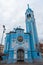 Romantic blue church in Bratislava. The south side of art-deco St. Elisabeth church in Bratislava, Slovakia