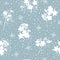 Romantic blue and white snow flake and winter flower seamless pattern in vector ,Design for fashion, fabric,web,wallpaper,wrapping