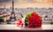 Romantic bouquet in Paris, perfect Valentine\\\'s Day