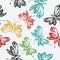 Romantic butterfly seamless pattern.