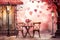 Romantic Cafe Table Valentine Day background