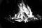 Romantic campfire - black and white