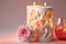 Romantic candles with a rose