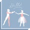 Romantic card with ballet. Beautiful man and woman are dancing. Elegant dance couple