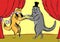 Romantic card with dancing cats