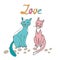 Romantic cats couple