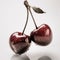 Romantic Chiaroscuro: Sepia Cherry Photo On White Background, Detailed 8k Image