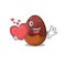 Romantic chocolate egg cartoon picture holding a heart
