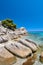 Romantic coastline of Aegean sea of Sithonia peninsula in Chalkidiki, Northern Greece, copy-space