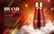 Romantic Cosmetic Design Red Glass Bottle Perfume. Background. Modern Design Advertising for Sales. Luxury Night Space