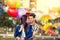 Romantic couple with balloons