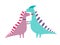 Romantic couple dinosaurs vector illustration