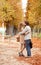 Romantic couple having a date in Tuilleries garden