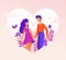 Romantic couple - modern flat design style illustration