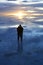 Romantic couple at sunset on the saltflats