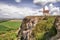 Romantic couples and lonely Drazovsky church, SLovakia