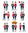 Romantic couples, lover people together. Person character vector set