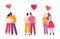 Romantic couples. People in love, diverse relationship. Best friends, LGBT person. Family support vector characters