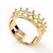 Romantic Crown Gold Ring - Exquisite 3d Design For Elegance And Functionality