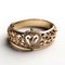 Romantic Crown Titan Ring - 3d Rendered Gold Ring With Rich Texture