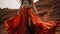 Romantic Desertwave: Woman In Red Long Skirt - Beautiful Maxi Skirt