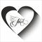 Romantic design element - heart and lettering for valentines day