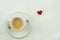 Romantic desire to VALENTINES DAY. Coffee, cards and gift of love.