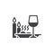 Romantic dinner with candles icon vector