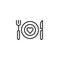 Romantic dinner line icon