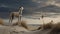 Romantic Dog On Sand Dunes: A Hyperrealistic 3d Art Inspired By Nature