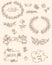 Romantic doodle elements