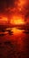 Romantic Dramatic Landscapes: Ocean With Red And Orange Sky