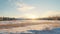 Romantic Dramatic Landscapes: A Stunning 8k 3d Sun Rising Over Snow Covered Field