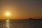 Romantic, dramatic red winter sunset over the sea